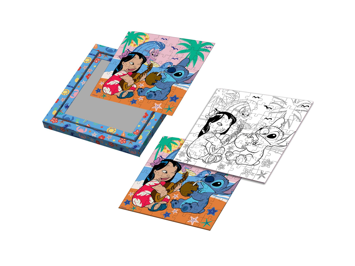 Disney Stitch – Παζλ Κορνίζα Χρωματισμού 2 Όψεων 64 Τεμαχίων