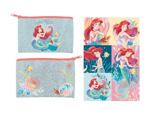 Disney Princess Ariel – Σχολικό Σετ 7 Τεμαχίων σε PVC Τσαντάκι
