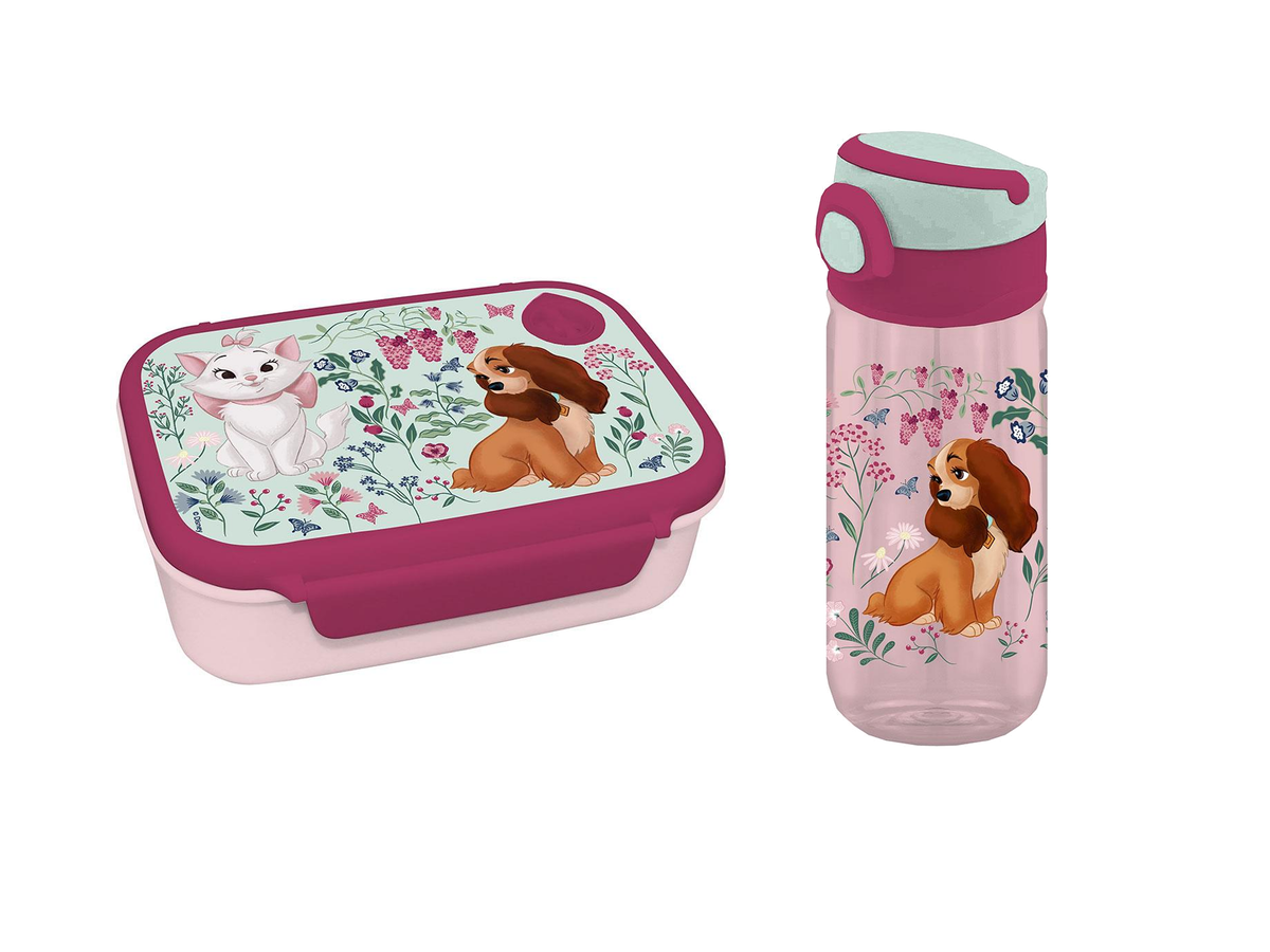 Disney Classics Lady & Marie – Σετ Φαγητού με Φαγητοδοχείο 800ml & Παγούρι 500ml