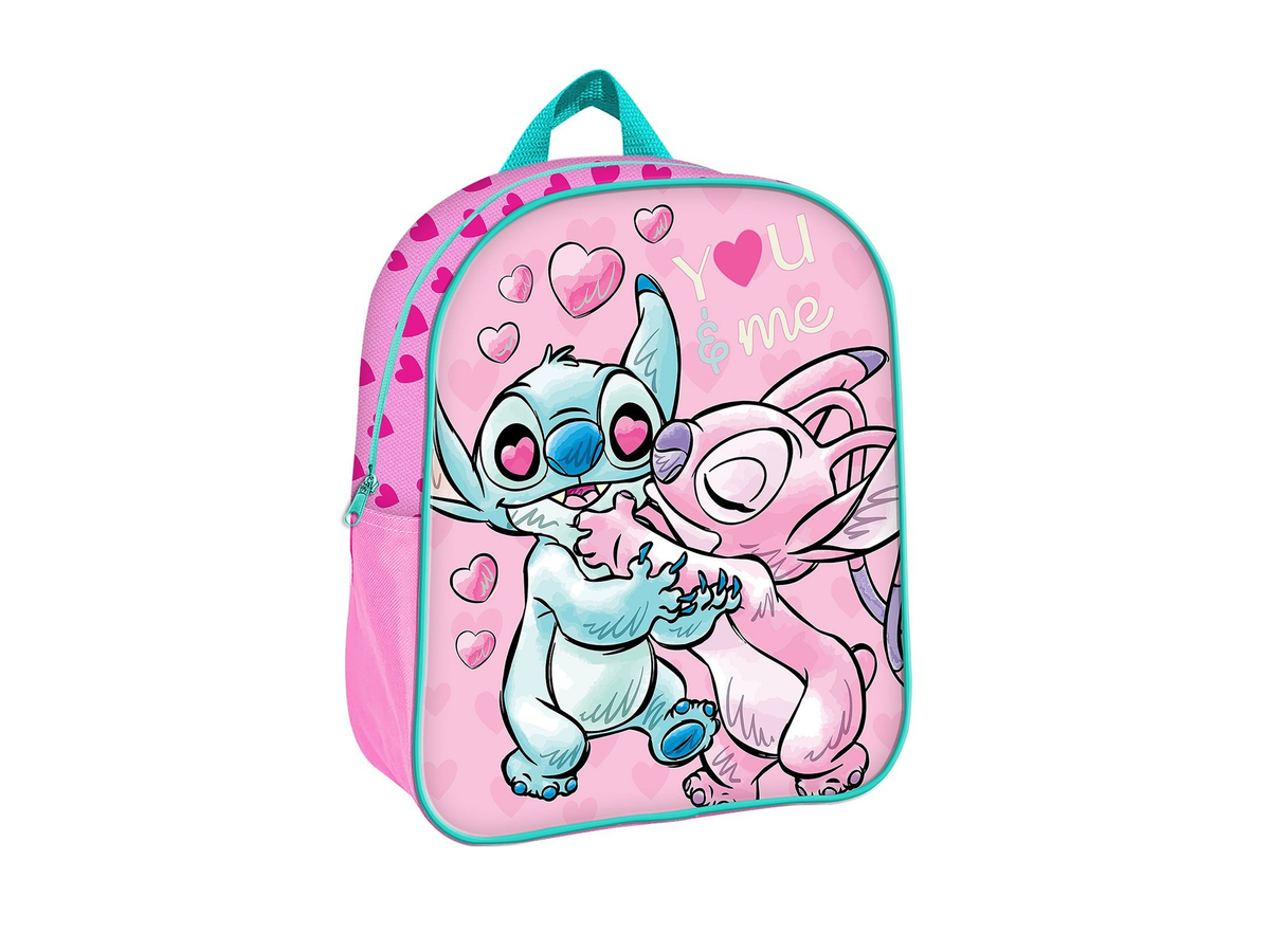 Παιδική Τσάντα Πλάτης Disney Stitch & Angel Ροζ 32×28×12 cm