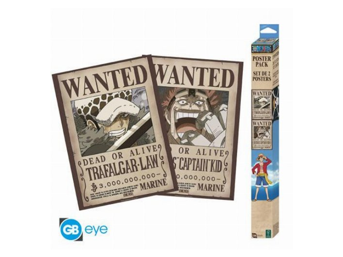 One Piece Wanted Trafalgar Law & Eustass Kid – Σετ 2 Αφίσες 52 × 38 cm