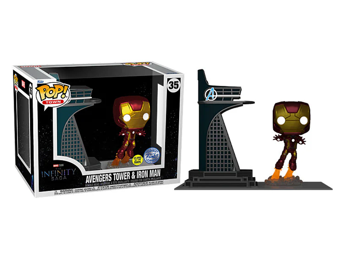 Funko Pop! Town – Marvel Avengers Tower & Iron Man Glow Special Edition #35