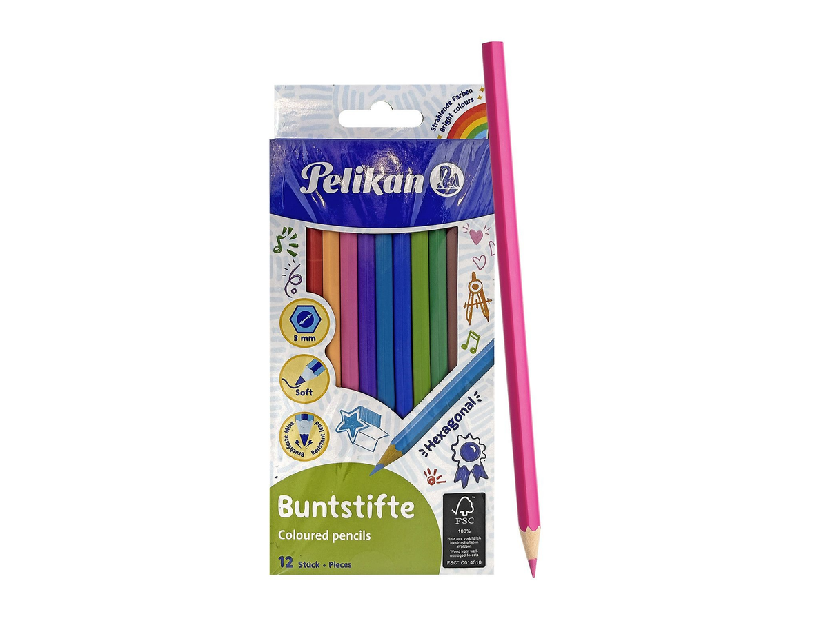 Ξυλομπογιές Pelikan 12 Χρωμάτων με Μαλακή Μύτη 3 mm