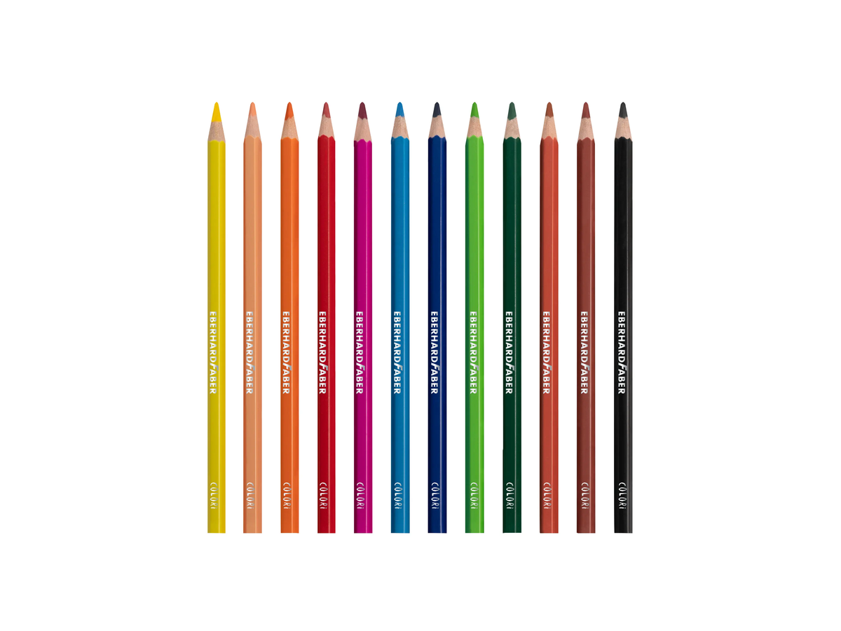 Ξυλομπογιές Eberhard Faber Colori 12 Χρωμάτων – 12 Τεμάχια