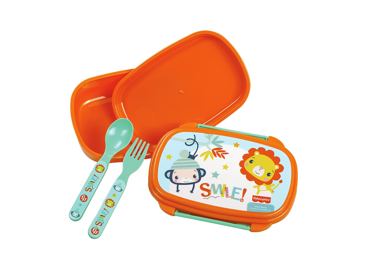 Σετ Φαγητού Fisher-Price Smile 500ml με Κουτάλι & Πιρούνι